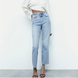 ZARA light wash straight leg jean